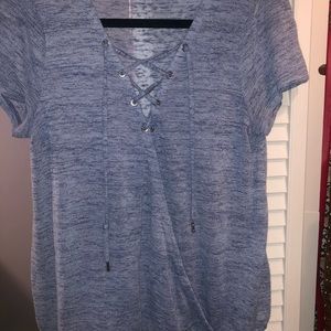 ☆ blue lace up t-shirt ☆